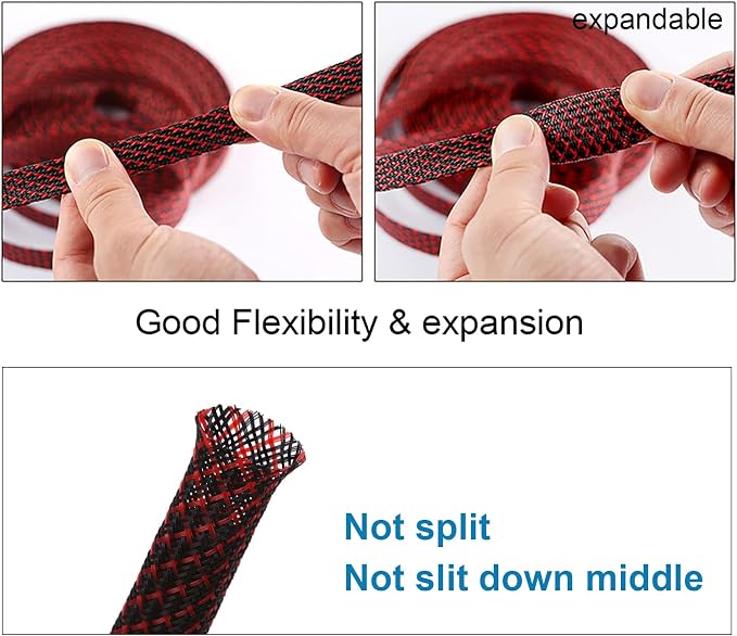 25ft - 1.5 inch PET Expandable Braided Sleeving – Blackbred – Alex Tech Braided - Image 5