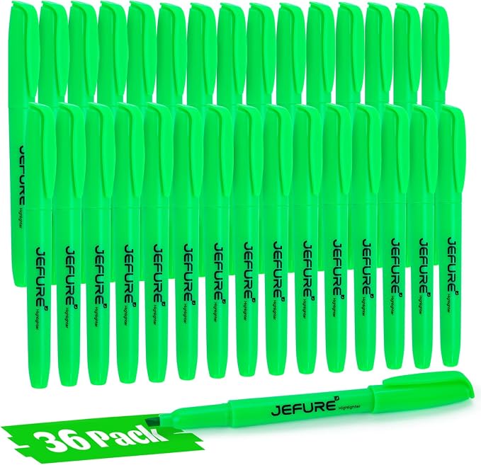 36 Pcs Highlighters, Chisel Tip, Note-Taking, Teacher & Student Supplies by JEFURE