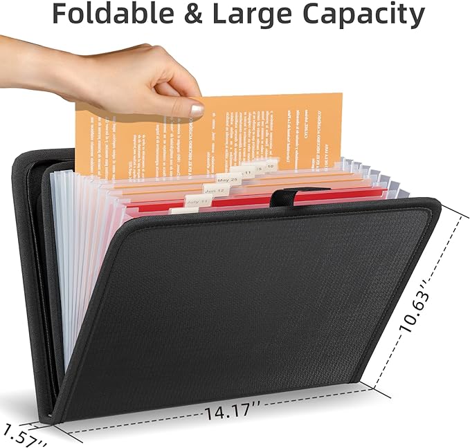 Fireproof Accordion File Organizer, Portable Expanding File Folder - Image 3