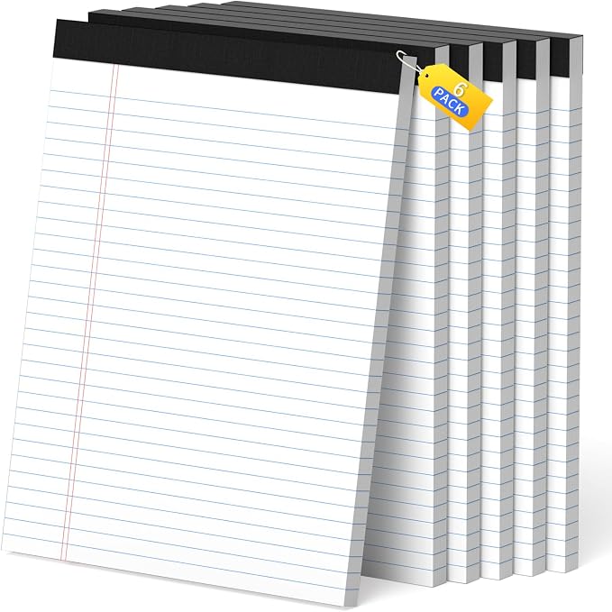 Legal Pads 8.5 x 11, Wide Ruled Paper by Glyanlee
