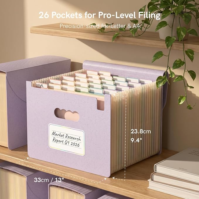 ABC life 26 Pockets Accordion File Organizer, High Capacity Expanding File - Image 2