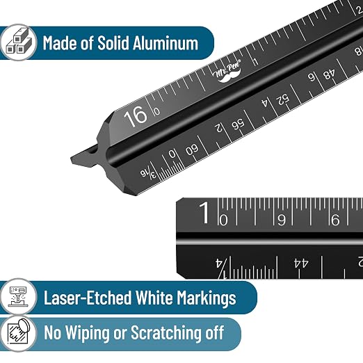 Mr. Pen- Small Architectural Scale Ruler, 6 Inch, 2 Pack | Black and Blue - Image 3