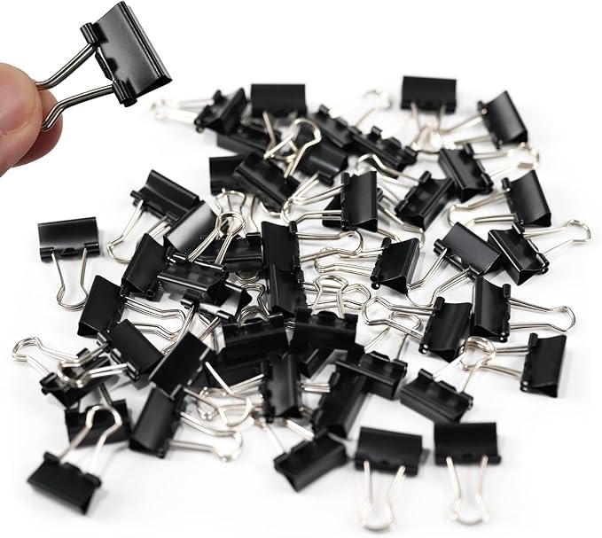 Ykimok 48Pcs Mini Binder Clips, 0.5 inch, Paper Clamps Micro Size by Ykimokdailynecessities