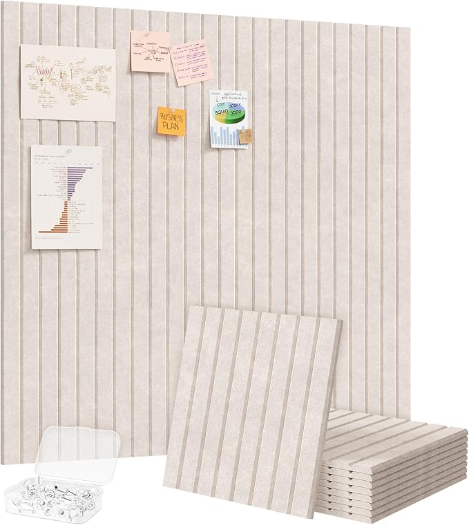 Lifewit Felt Slatted Bulletin Board, 9 Pack Self-Adhesive Panel, Cork Board by Lifewit