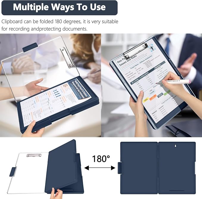 SFLHHDM Clipboard with Storage, Heavy Duty Clip Boards 8.5x11 with 2 Storage - Image 4