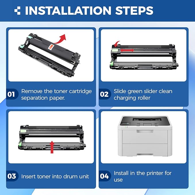 DR229CL Drum Unit (Not Toner)4-Pack Replacement Compatible for Brother DR-229CL Imaging Drum MFC-L3720CDW MFC-L3780CDW HL-L3220CDW HL-L3280CDW HL-L3300CDW HL-L3295CDW L8245CDW MFC-L8395CDW Printer Set-DeskLoop Office