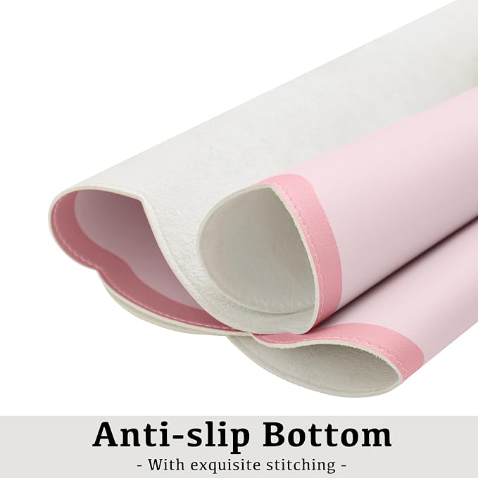Scalloped Desk Mat, 23.6" x 11.8" Cute Small Aesthetic Desk Accessories - Image 6