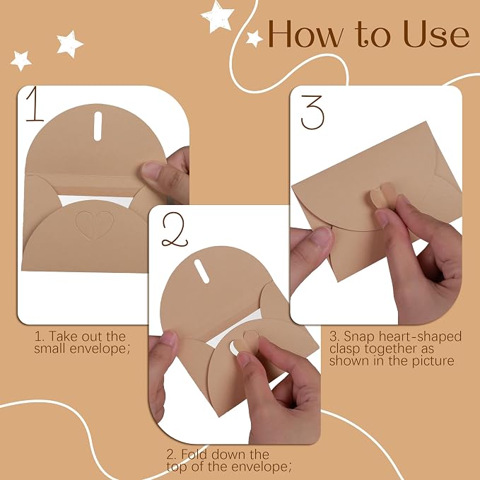 50 Pack Window Gift Card Envelopes, 4 x 2.8 Inch Mini Kraft Paper Envelopes - Image 4