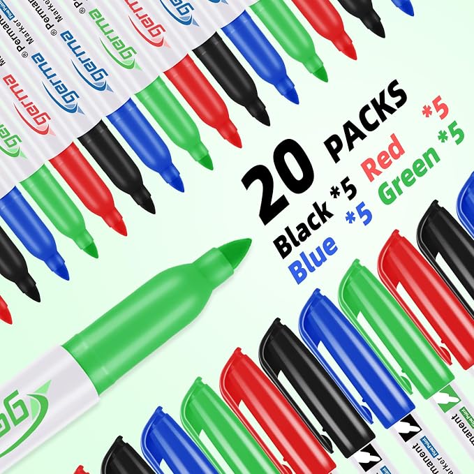 Cgerma Permanent Markers Bulk Fine Point, Quick Drying, Fade Resistant - Image 7