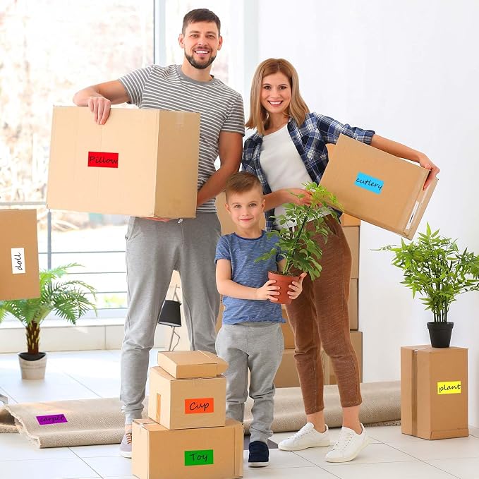 Removable Large Moving Labels for Boxes, 4 x 2 Inch Waterproof Colored Labels - Image 2