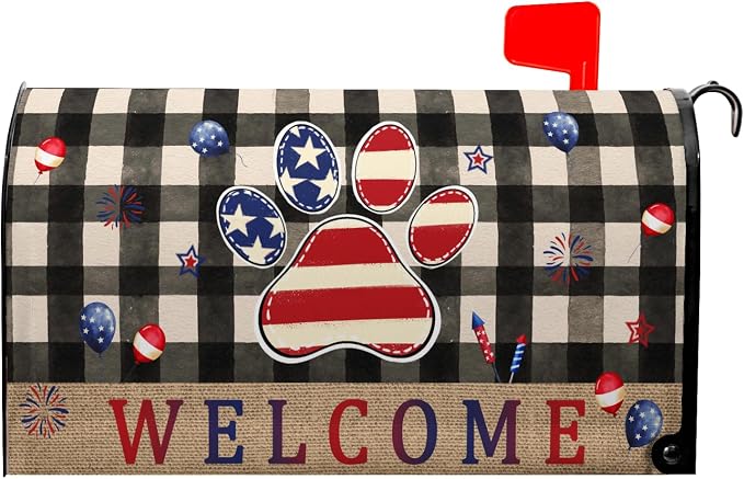 Welcome Patriotic Mailbox Covers Magnetic Standard Size 4th of July Mailbox by farg