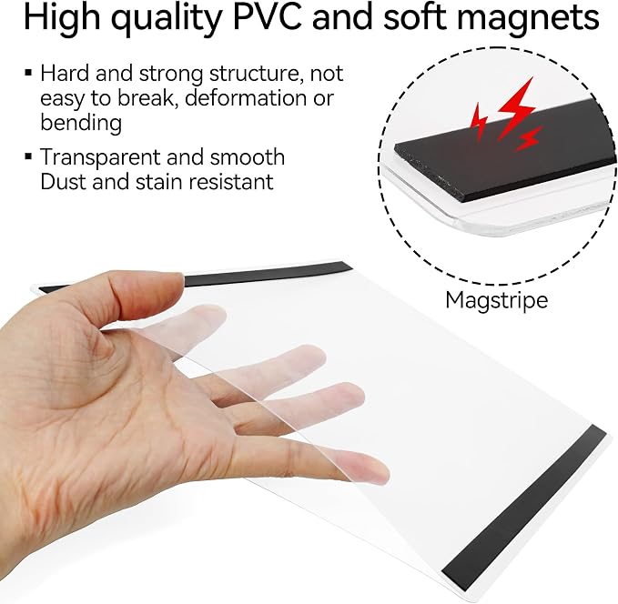 10 Pcs 8.5'' x 11'' Rigid Magnetic Sign Holders - Image 3