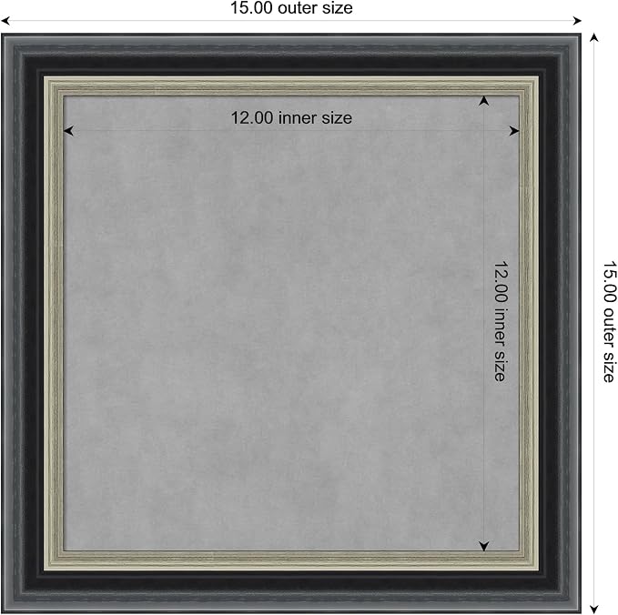 Amanti Art Black Framed Magnetic Board 15x15 X-Small Vision Board - Image 4