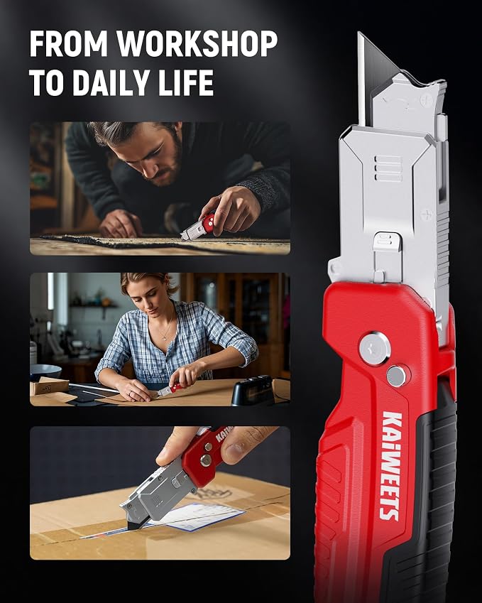KAIWEETS Utility Knife Scraper, 2-in-1 Folding Box Cutter - Image 9