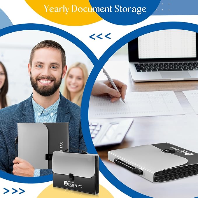 1 Set Tax Record Organizer All in One Income Tax Document Organizer 13 Pockets - Image 5