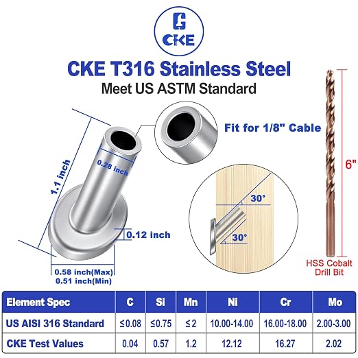 CKE 40 Pack T316 Marine Grade Stainless Steel 30 Degree Angle Beveled Protector - Image 2