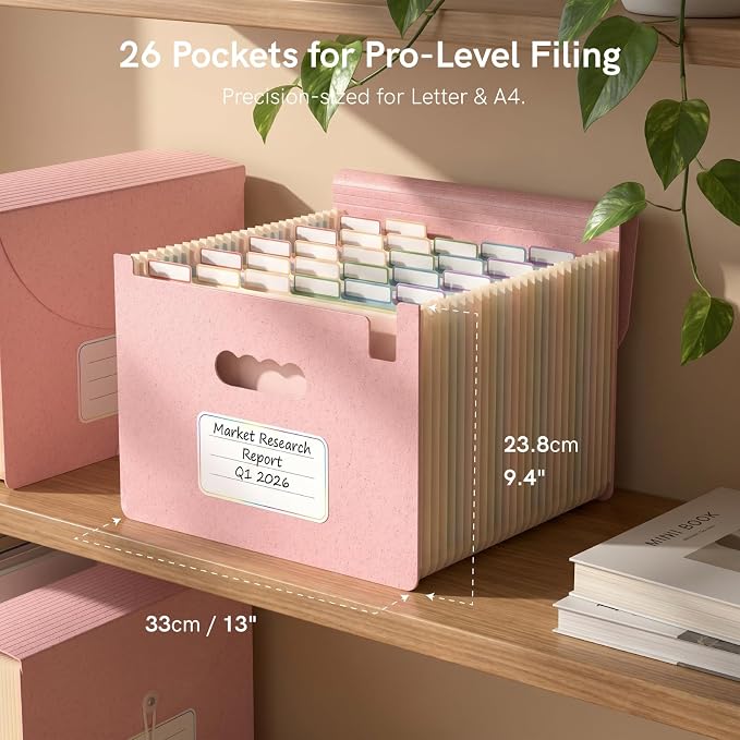 ABC life 26 Pockets Accordion File Organizer, High Capacity Expanding File - Image 2