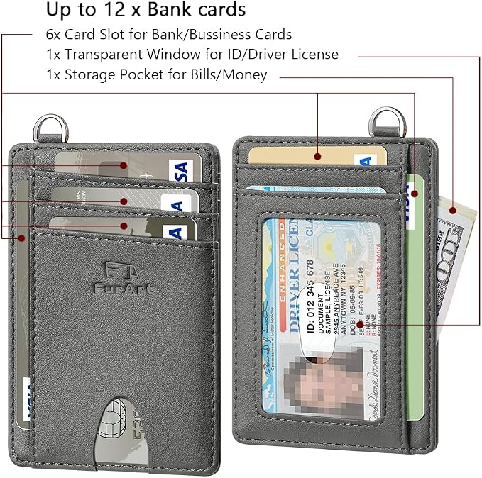 FurArt Slim Minimalist Wallet RFID Credit Card Holder - Image 6