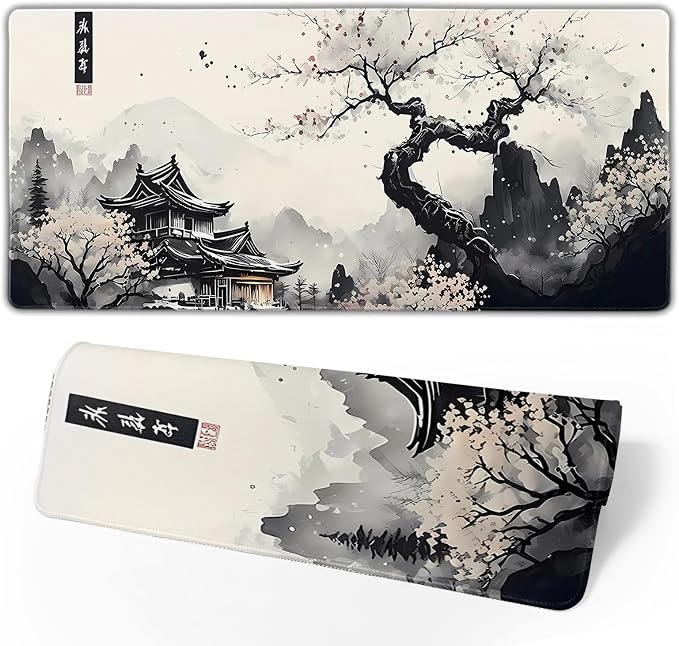 Japanese Mouse Pad, Large Japanese Desk Mat, XL Anime Gaming Keyboard Mat by Brecoy