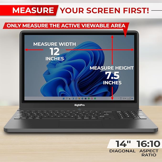 SightPro 14 Inch 16:10 Laptop Privacy Screen Filter - Image 2