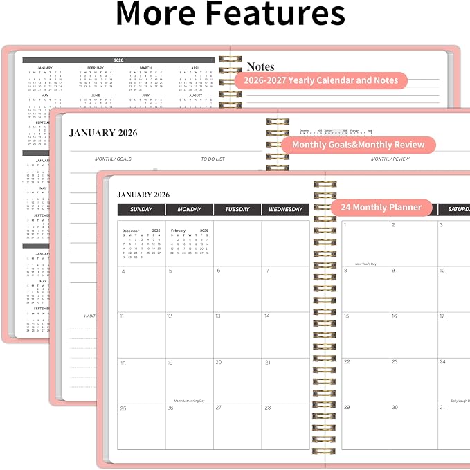 KMQOY Monthly Planner 2026-2027, 2026 Calendar 24 Months Planner, Jan 2026 - Image 5