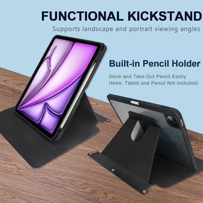 3 Ring Portfolio with iPad Holder, Business Padfolio with Clipboard & Rotating - Image 3