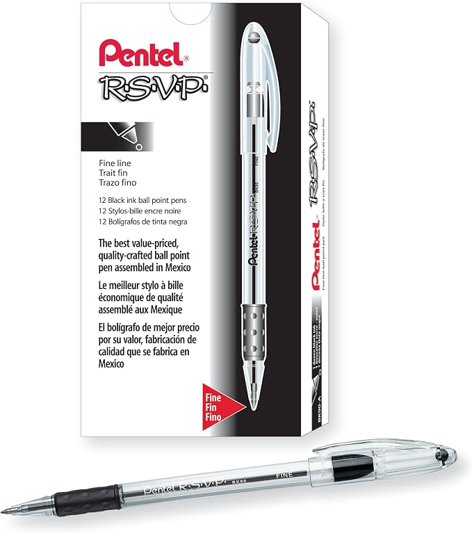 Pentel RSVP Ballpoint Pen, Fine Line by PentelofAmerica
