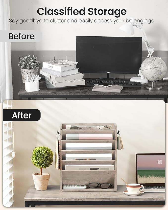 CHOEZON Wall File Organizer, 6-Tier Vertical Mount Hanging Holder - Image 7