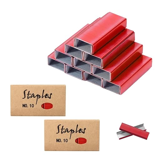 Red No.10 Staples Mini Staples Refill 1000/Box 2 Boxes/Pack 2000 Count #10 by MEIYITIAN