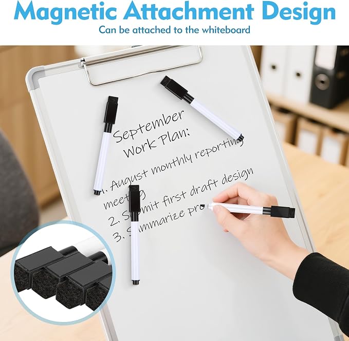 12 Pcs Black Dry Erase Markers, Office Supplies - Image 2