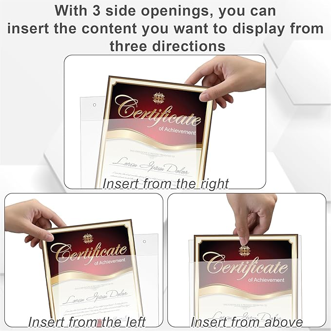 Suzile 4 Pcs Acrylic Window Sign Holder Hanging Acrylic Holder 8.5 x 11 Inch - Image 4