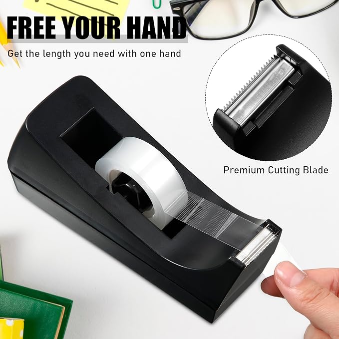 Thenshop 6 Pcs Desk Staplers Tape Dispensers Sets Black Staplers - Image 5