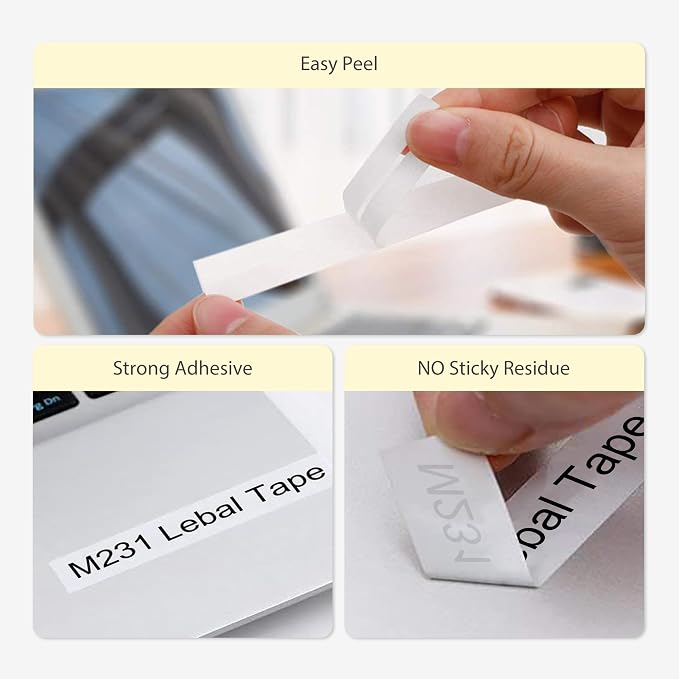 6-Pack M-K231 M Tape Compatible Label Tape Replacement - Image 4