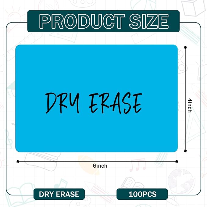 Harloon 100 Pcs Dry Erase Index Cards 4 x 6 Inch Laminated Reusable Dry Erase - Image 2