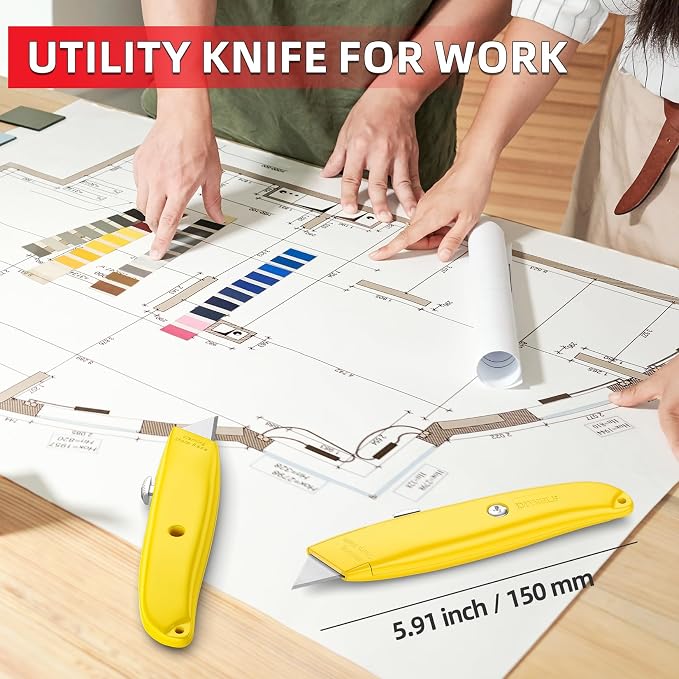 DIYSELF Utility Knife, 20 Pack Heavy Duty Box Cutter Retractable, Box Cutter - Image 6
