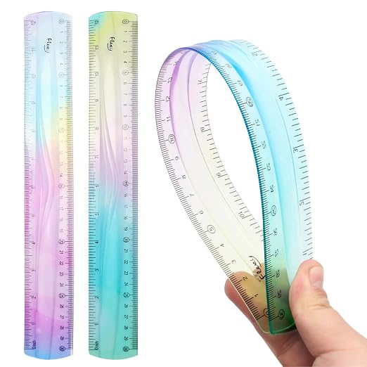 2 Pcs Flexible Ruler, 12 Inch Bendable Ruler by Unknown