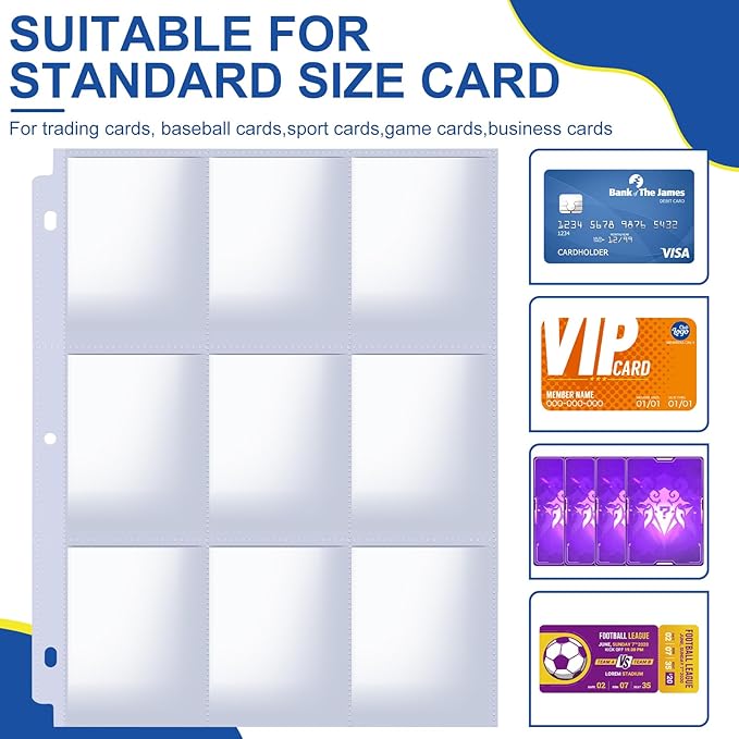 400 Pack Card Sleeves Binder Sheets, 9 Pocket Card Sleeves - Image 4