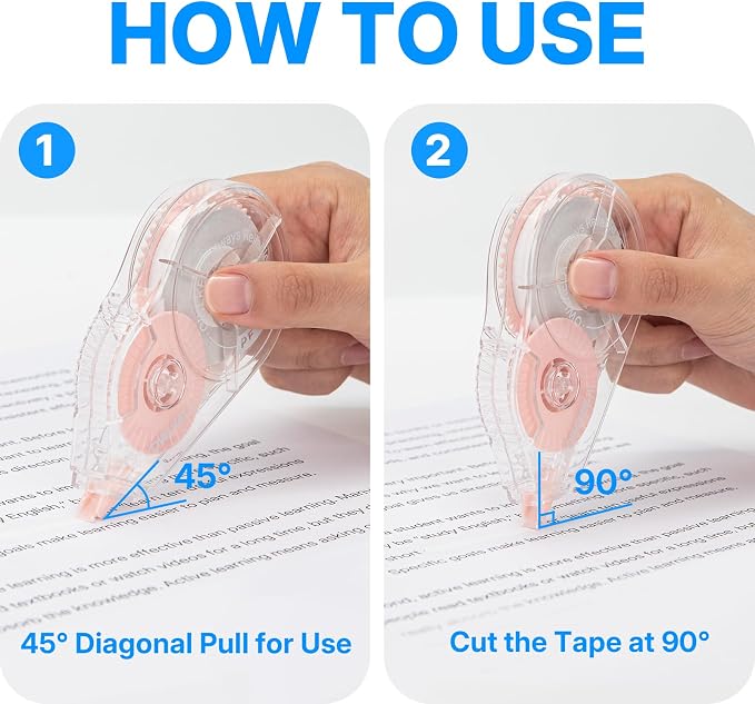 OWLKELA 2 Pack Plus Correction Tape, Tear-Resistant White Correction Tape - Image 3