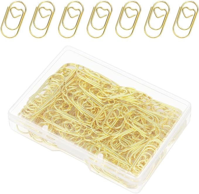 100 Pcs Love Heart Shaped Paper Clips, 0.78inch Cute Mini Paperclips by yuntop