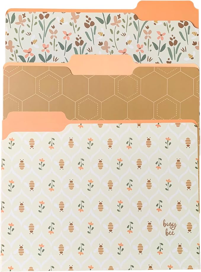 Steel Mill & Co. Set of 9 File Folders, Bees | Thick Sturdy Document Organizer - Image 2
