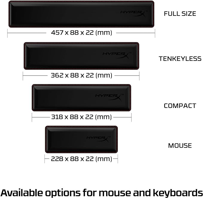 HyperX Wrist Rest – Tenkeyless – Cooling Gel – Memory Foam – Anti-Slip - Image 6