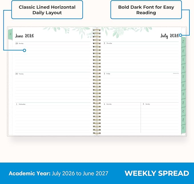Blue Sky 2026-2027 Weekly and Monthly Academic Year Planner Calendar, July 2026 - Image 3
