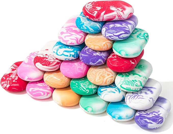 Mr. Pen- Erasers, 24 Pack, Vibrant Colors, Marble Pencil Eraser | Cute Eraser by MrPen