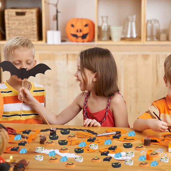 FOIMAS 80pcs Halloween Erasers, Pumpkin Ghost Skull Rubber Erasers - Image 5