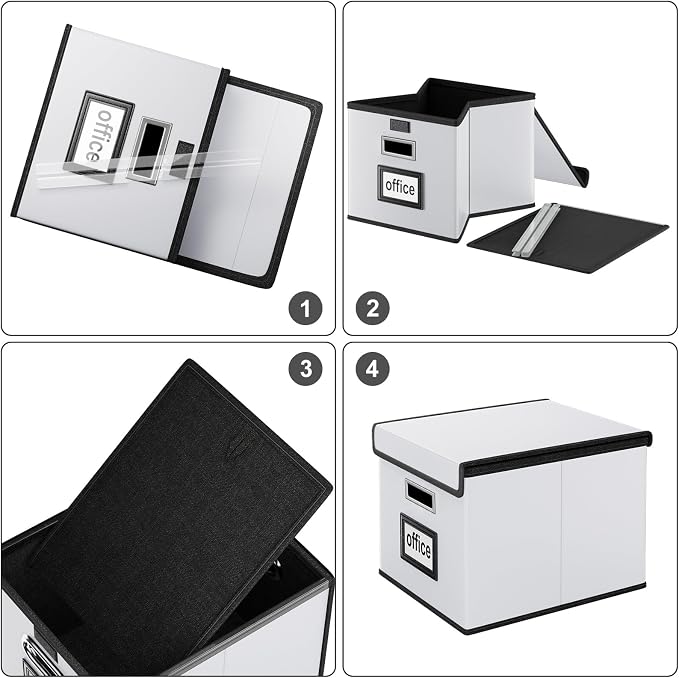 Portable Leather File Organizer Boxes - Image 6