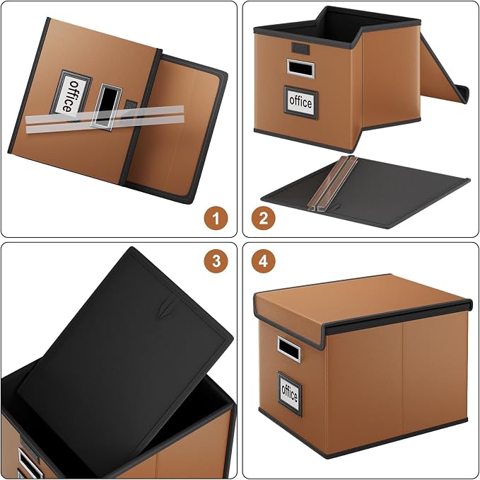 Faux Leather File Organizer Box - Image 7