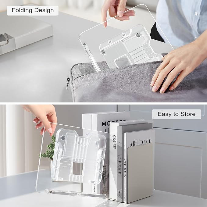 Acrylic Book Stand for Reading, Portable Book Holder for Desk, Angle Adjustable - Image 7