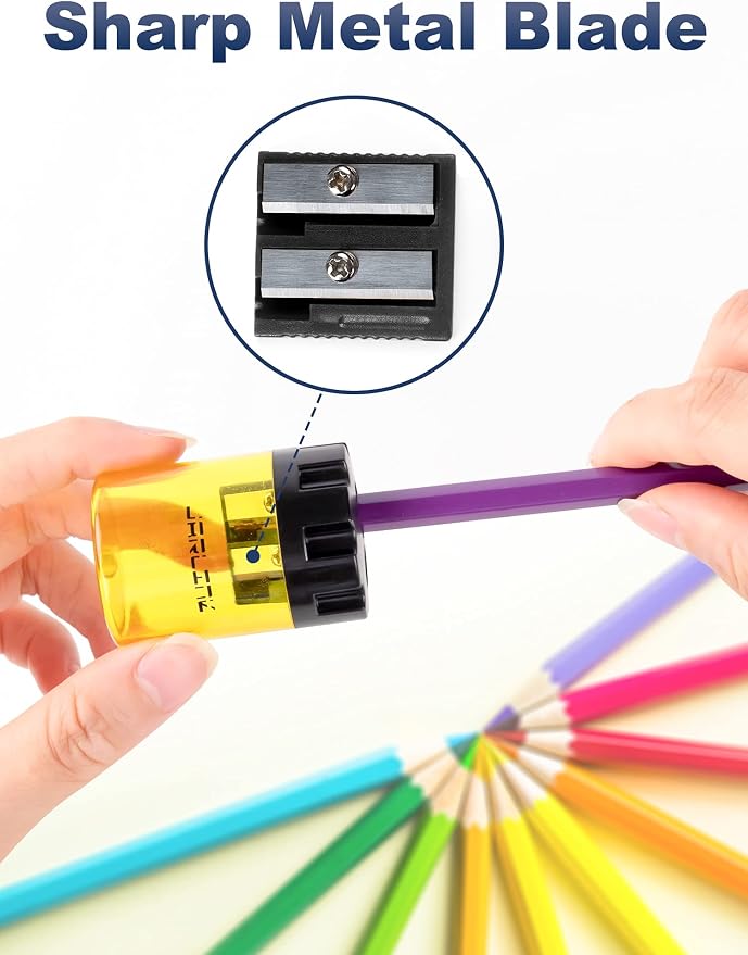 JARLINK 16 Pack Manual Pencil Sharpeners, Dual Holes Colorful Sharpener - Image 4