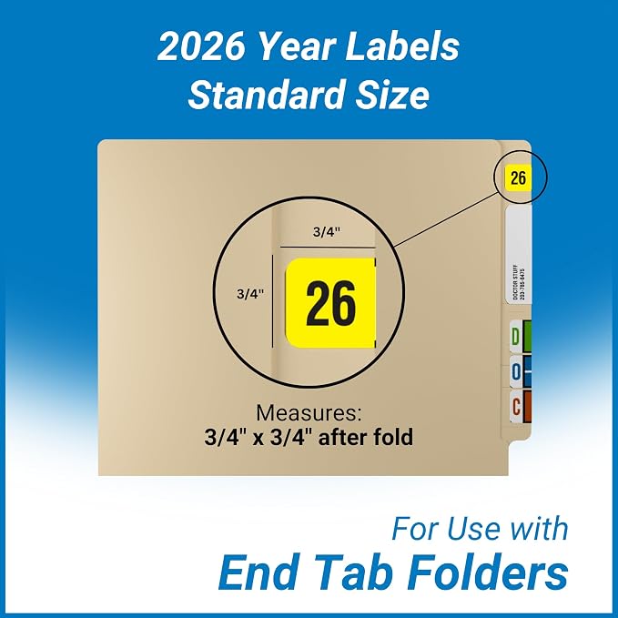 2026 Year Labels, Doctor Stuff 2026 Chart Stickers, Fluorescent Yellow Color - Image 3