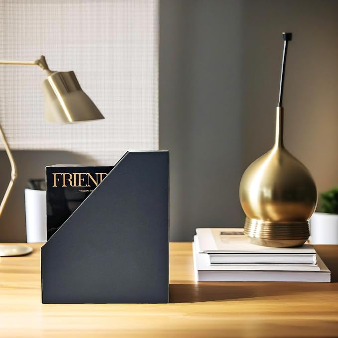 UnionBasic Magazine File Holder, Leatherette Desktop Document Organizer - Image 5